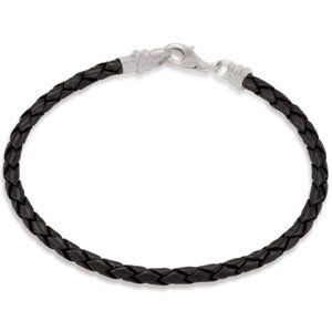 Black Leather Braided Bracelet