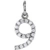 14K White .08 CTW Natural Diamond Numeral 9 Charm