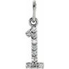 14K White .05 CTW Natural Diamond Numeral 1 Charm