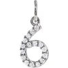 14K White .07 CTW Natural Diamond Numeral 6 Charm