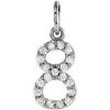 14K White .08 CTW Natural Diamond Numeral 8 Charm