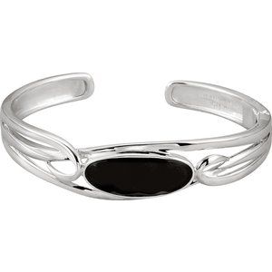 Natural Onyx Hinged Cuff Bracelet