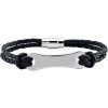 Stainless Steel 3 mm Black Leather 8″ Bracelet