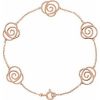 14K Rose Floral Station 7″ Bracelet