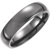 Tungsten with Black PVD 6 mm Half Round Band Size 7.5