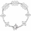 14K White Floral 7 3/4″ Bracelet