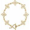 14K Yellow Floral 7 1/2″ Bracelet