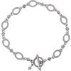 14K White Granulated Link 7 1/2″ Bracelet