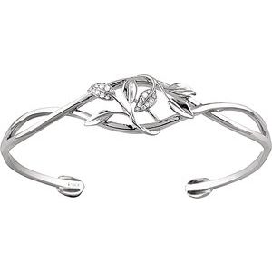 .05 Ctw Natural Diamond Cuff Bracelet