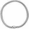 Rhodium-Plated Sterling Silver 4.3 mm Woven Stretch 7″ Bracelet