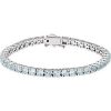 14K White Natural Sky Blue Topaz 7 1/4″ Line Bracelet