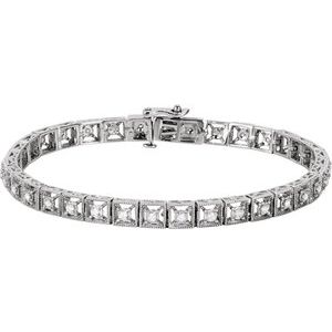 1/2 Ctw Natural Diamond Line Bracelet