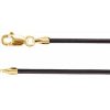 14K Yellow 1.5 mm Black Leather 18″ Cord