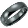 Black Titanium 6 mm Domed Polished Band Size 9.5