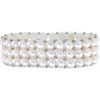 Sterling Silver Cultured White Freshwater Pearl Stretch 7″ Bracelet