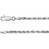 14K White 2.5 mm Diamond-Cut Rope 16″ Chain