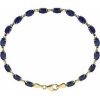 14K Yellow Lab-Grown Blue Sapphire 7.25″ Bracelet