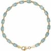 Natural Sky Blue Topaz 7.25 Inch Bracelet