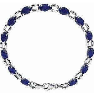 Lab-Grown Blue Sapphire Bracelet