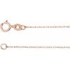 14K Rose .75 mm Rope 18″ Chain