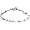 14K White Gold 1 CTW Natural Diamond Line Bracelet – Classic 7″ Design