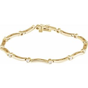 1/2 Ctw Natural Diamond Line Bracelet