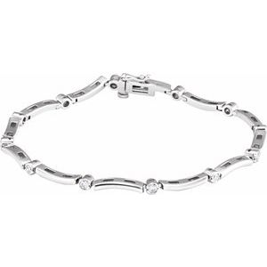 1/2 Ctw Natural Diamond Line Bracelet