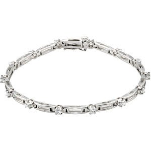 1 1/3 Ctw Natural Diamond Line Bracelet