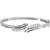 14K White 1/2 CTW Natural Diamond Bangle 7 1/2″ Bracelet