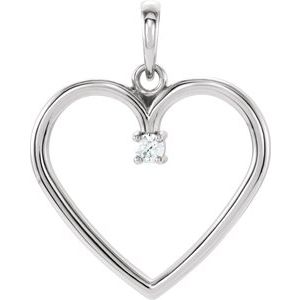 .04 Ct Natural Diamond Heart Pendant