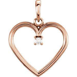 .02 Ct Natural Diamond Heart Pendant