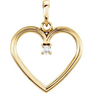 .02 Ct Natural Diamond Heart Pendant