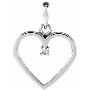 .025 Ct Natural Diamond Heart Pendant