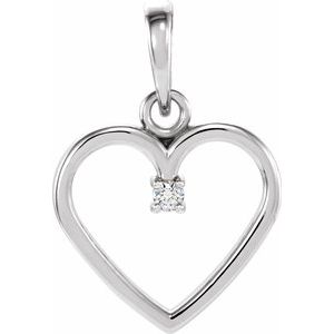 .02 Ct Natural Diamond Heart Pendant