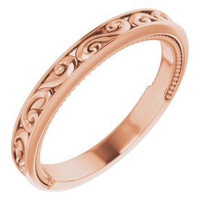 14K Rose Vintage-Inspired Matching Band