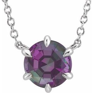 Lab-Grown Alexandrite Solitaire Necklace