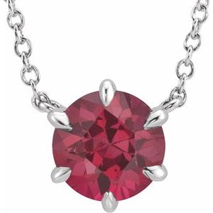 Natural Ruby Solitaire Necklace