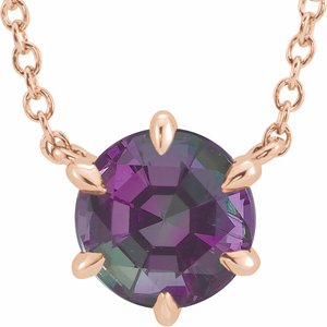 Lab-Grown Alexandrite Solitaire Necklace