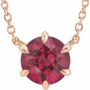 Lab-Grown Ruby Solitaire Necklace