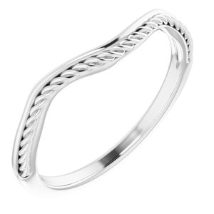 14K White Matching Rope Band