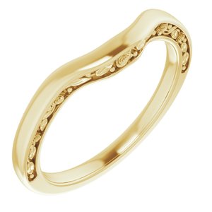 14K Yellow Floral Matching Band