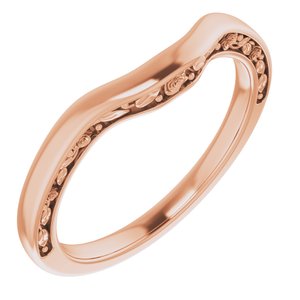 14K Rose Floral Matching Band