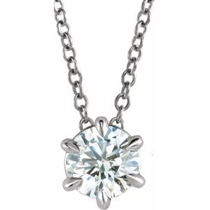 14K Rose 1/4 CT Natural Diamond Solitaire 16-18″ Necklace