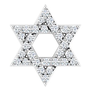 14K White 1/8 CTW Natural Diamond Star of David Pendant