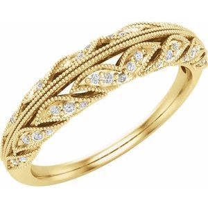 14K Yellow 1/6 CTW Natural Diamond Matching Band