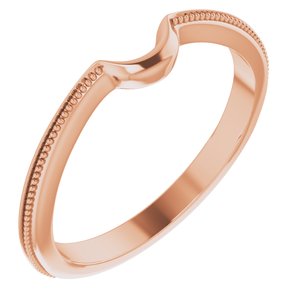 14K Rose Matching Band for Oval Center