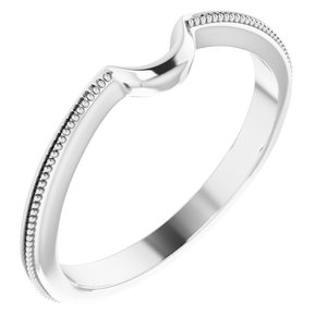 14K White Matching Band for Oval Center