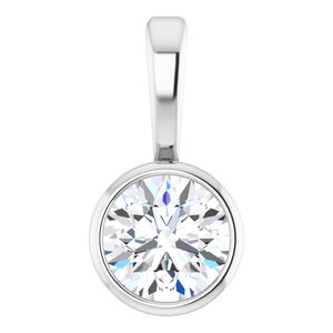 Platinum 1/6 CT Natural Diamond Bezel-Set Solitaire Pendant