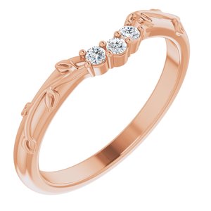 14K Rose .08 CTW Natural Diamond Matching Band