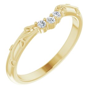 14K Yellow .08 CTW Natural Diamond Matching Band